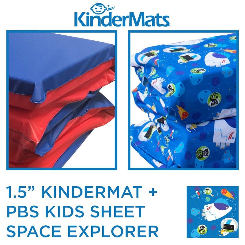 KinderMat 15 Thick  PBS Kids Kinderbundle  Washable Cover Special Edition  Space Explorer  Regular Sheet is 47 x 22 Value Bundle Great for Daycare  Family Households - Image 2