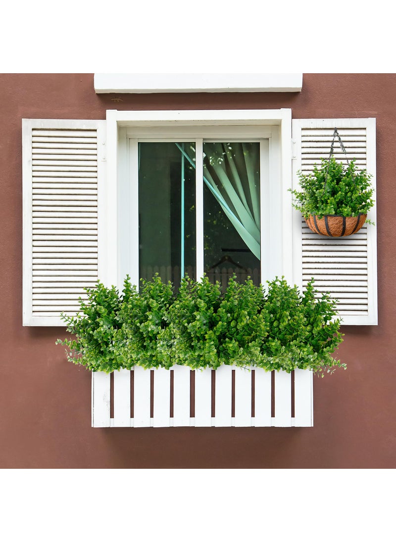 Sggvecsy Sggvecsy Artificial Flowers for Outdoors 24 Bundles UV Resistant Boxwood Shrubs Artificial Eucalyptus Fake Plants Faux Plastic Greenery for Farmhouse Garden Indoor Outdoor Home Wedding Decoration  - Image 3