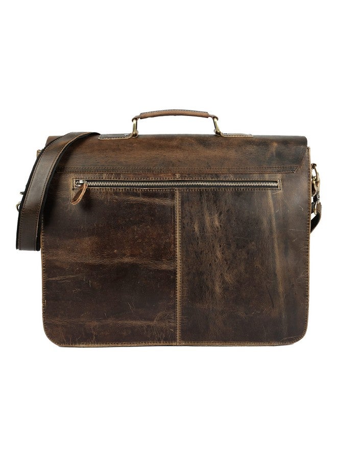Tuzech Vintage Retro Buffalo Leather Briefcase (15") - Image 4