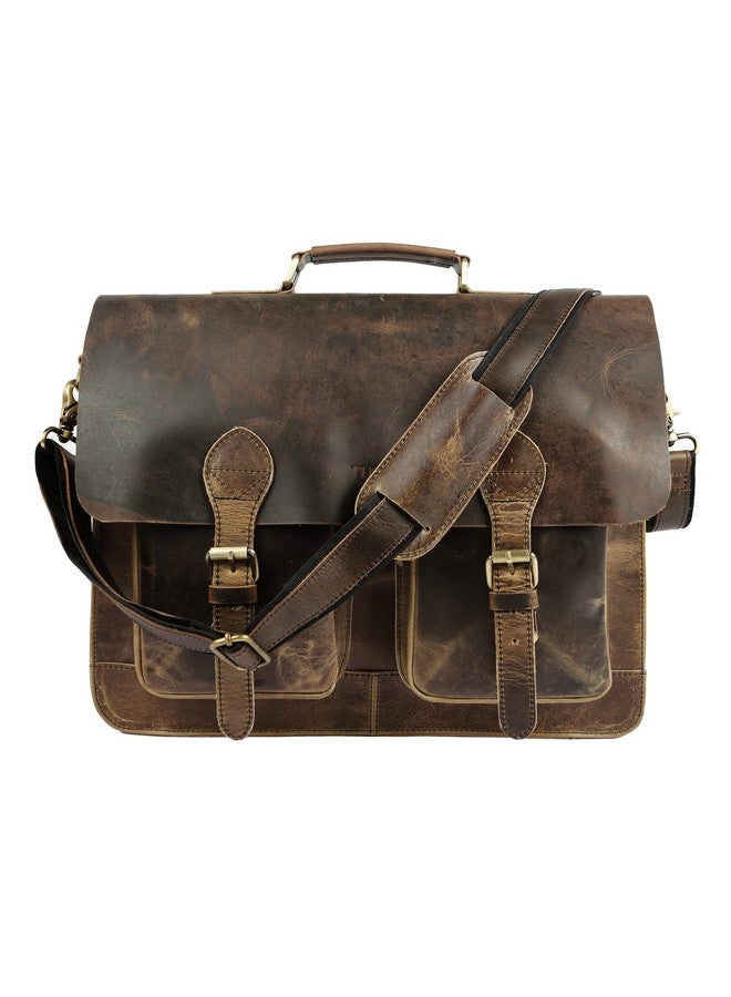 Tuzech Vintage Retro Buffalo Leather Briefcase (15") - Image 2