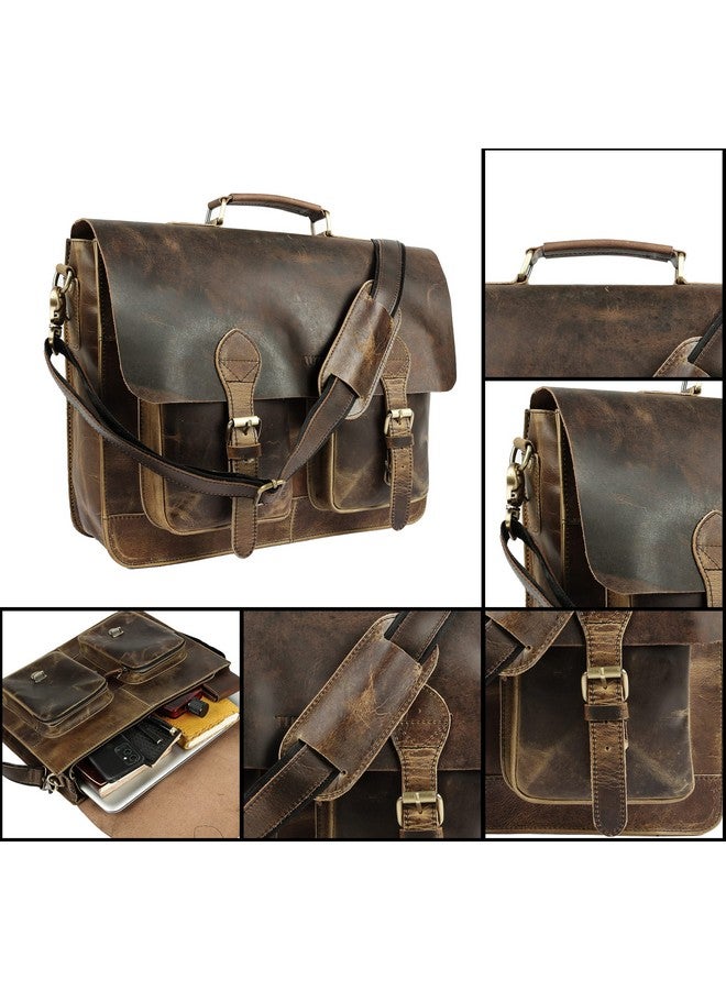 Tuzech Vintage Retro Buffalo Leather Briefcase (15") - Image 5
