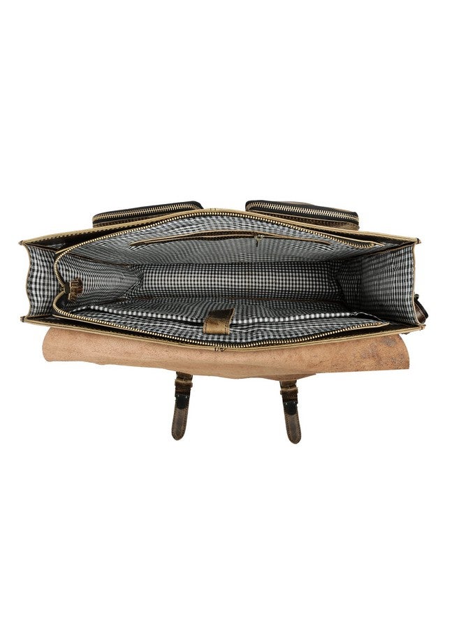 Tuzech Vintage Retro Buffalo Leather Briefcase (15") - Image 3