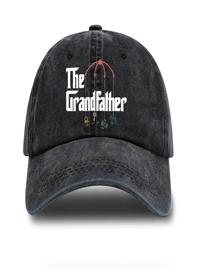 rofiowa The Grandfather Adjustable Cotton Baseball Cap, Funny Retro Black Trucker Hat Outdoor Accessories for Men Grandpa Dad Husband Travel Lover, Retirement Birthday - Image 1