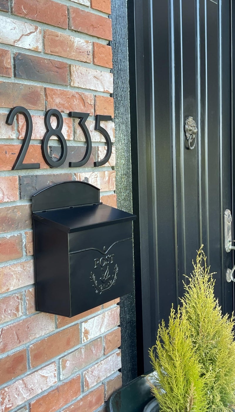 NACH Chelsea Wall Mount Mailbox for Outside, 11.5 x 5 x 13 inches, Black Mailboxes for Outside, Water Resistant Mailbox for Outside - Image 2