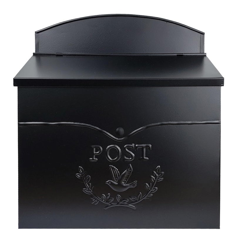 NACH Chelsea Wall Mount Mailbox for Outside, 11.5 x 5 x 13 inches, Black Mailboxes for Outside, Water Resistant Mailbox for Outside - Image 1
