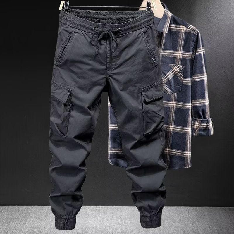 Army Green Cargo Pants Men'S Spring & Fall Trendy Brand Loose Leg-Tie Outdoor Mountaineering Tactical Pants Men'S American Casual Pants - Image 1