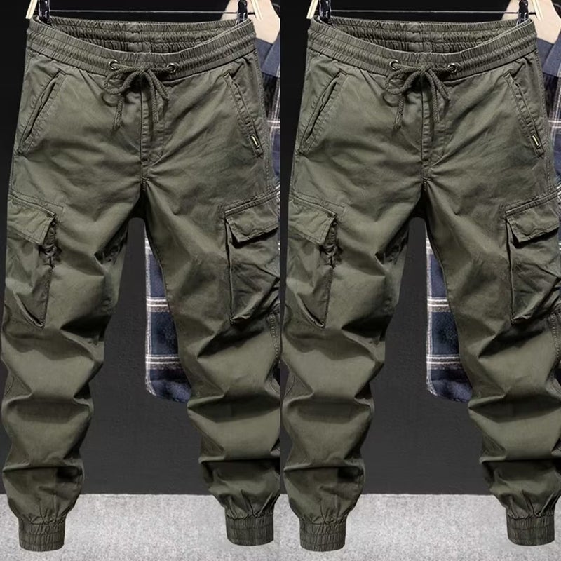 Army Green Cargo Pants Men'S Spring & Fall Trendy Brand Loose Leg-Tie Outdoor Mountaineering Tactical Pants Men'S American Casual Pants - Image 3