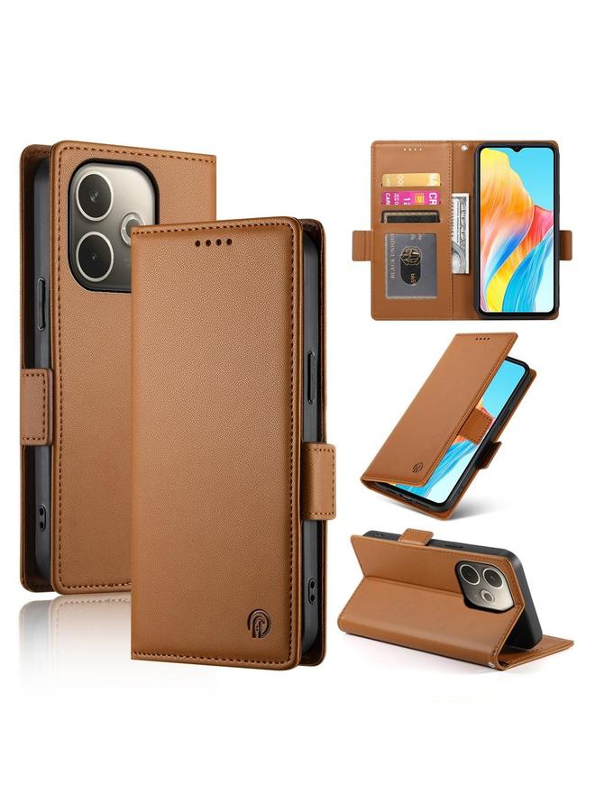 erorex Case For OPPO A5 PRO 5G Global Side Buckle Magnetic Frosted Leather Phone Case - Image 1