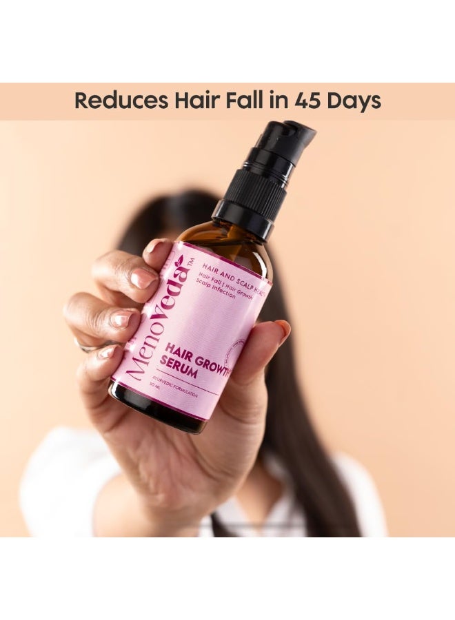 Menoveda 100% Ayurvedic Hair Growth Serum For Women & Men | Manages Hair Fall | Controls Dandruff | Increases Hair Density | Promotes New Growth | Nourishes From Root To Tip | Improves Scalp Health - 50 ml - Image 2