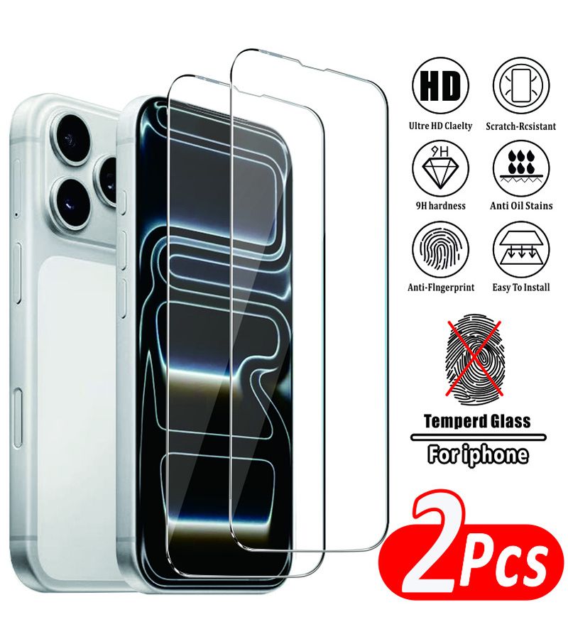 Transparent Tempered Glass Screen Protector For iPhone 16E 16 15 Series Plus Pro Max Air - Image 1