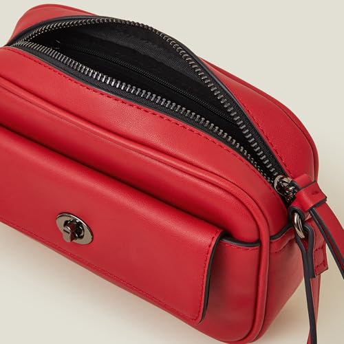 Accessorize London Women's Red Twist Lock Pocket Sling Bag with Adjustable Strap | Ladies Purse Handbag - Image 4