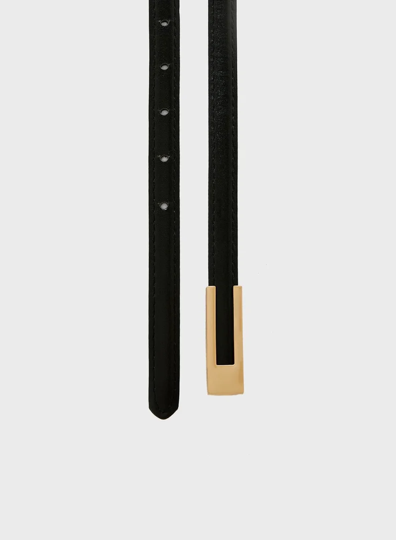 ELLA Rectangular Buckle Slim Belt