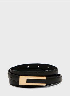 Rectangular Buckle Slim Belt