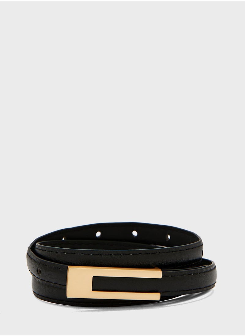 ELLA - Rectangular Buckle Slim Belt - Image 1