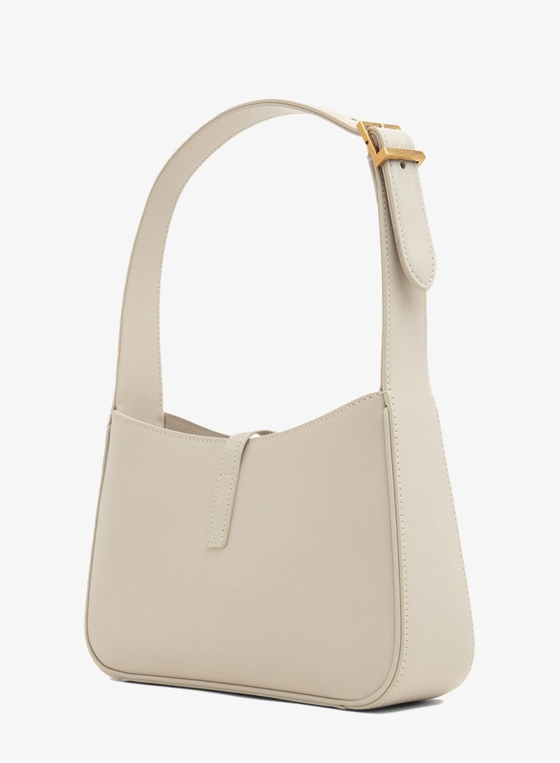 Yves Saint Laurent Le 5 À 7 Women's Leather Hobo Shoulder Bag with YSL Hook – White - Image 2