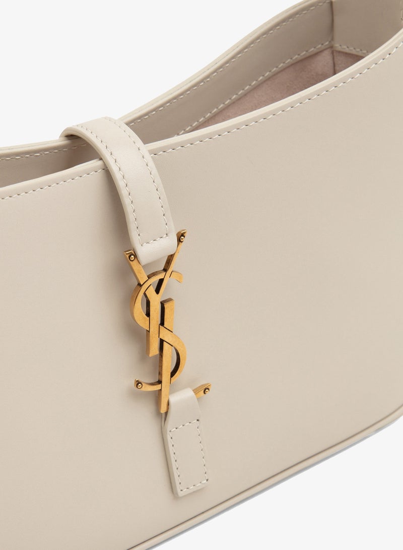 Yves Saint Laurent Le 5 À 7 Women's Leather Hobo Shoulder Bag with YSL Hook – White - Image 3