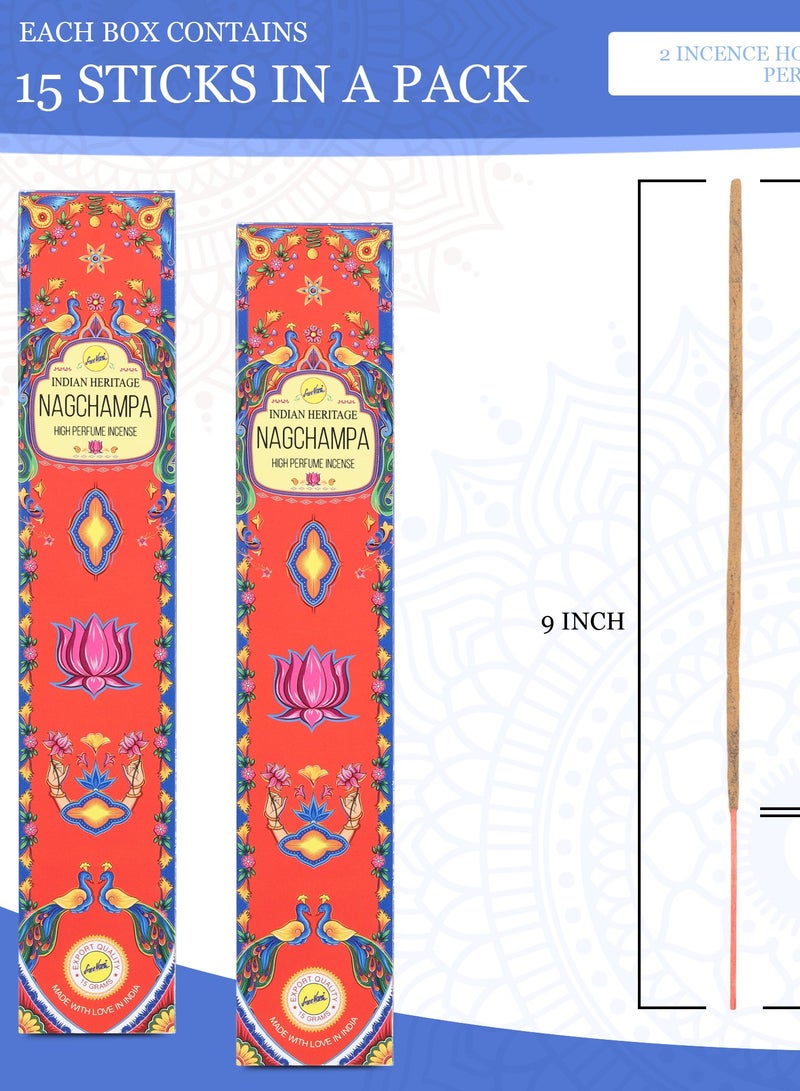 Six Beautiful Fragrance Incense Sticks Rose, Jasmine, SandalWood, Patchouli, Lavender For Meditation, Yoga And Stress Relief Non Toxic 2 Incense Holder Per Pack - Pack Of 6, 15 Sticks  - Image 1