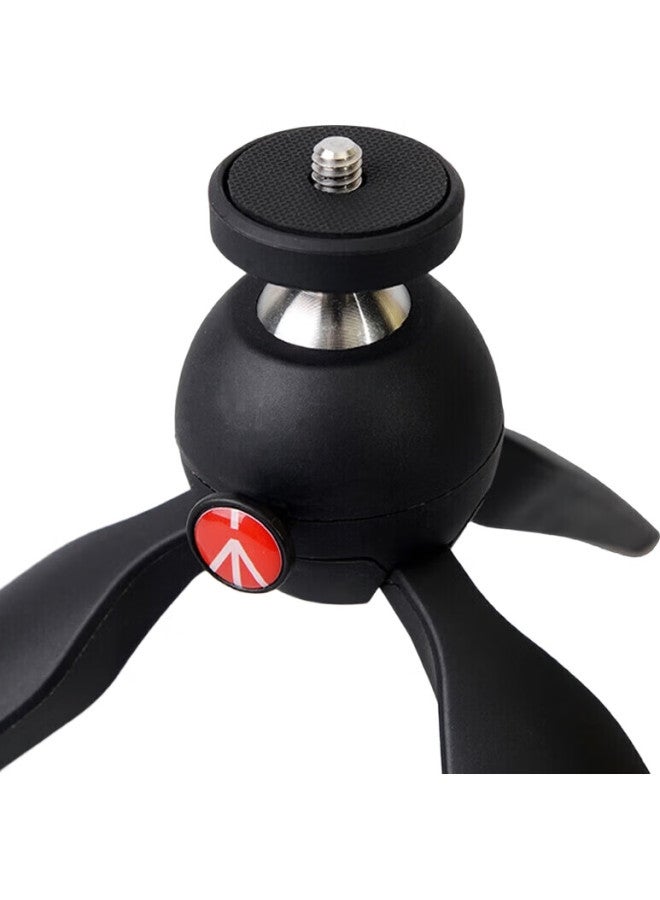 Manfrotto Pixi Mini Tripod, Desktop Tripod, Portable Mirrorless Camera Mini Desktop Tripod, Handheld Ball Head, Black - Image 1