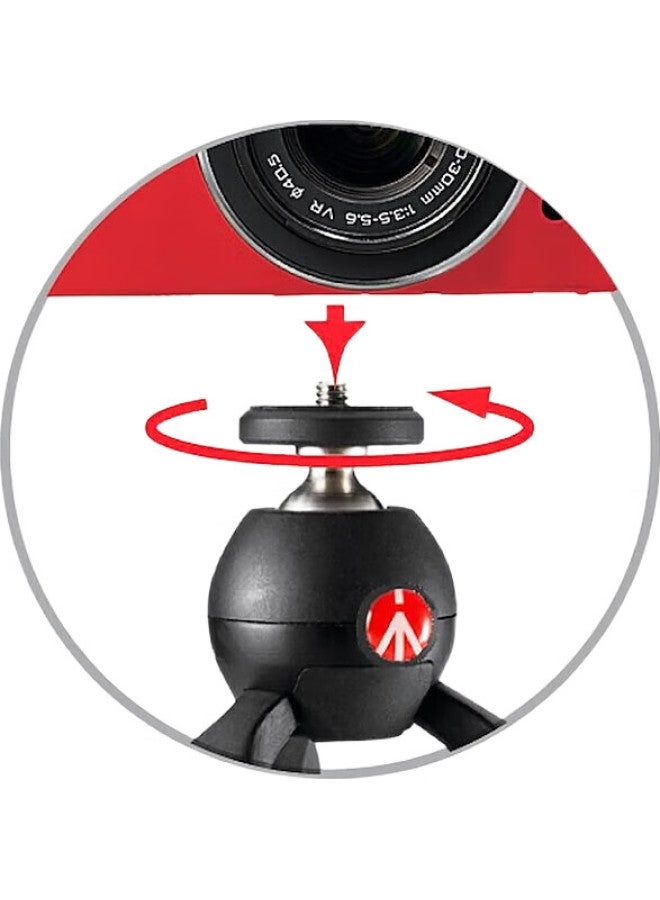 Manfrotto Pixi Mini Tripod, Desktop Tripod, Portable Mirrorless Camera Mini Desktop Tripod, Handheld Ball Head, Black - Image 2
