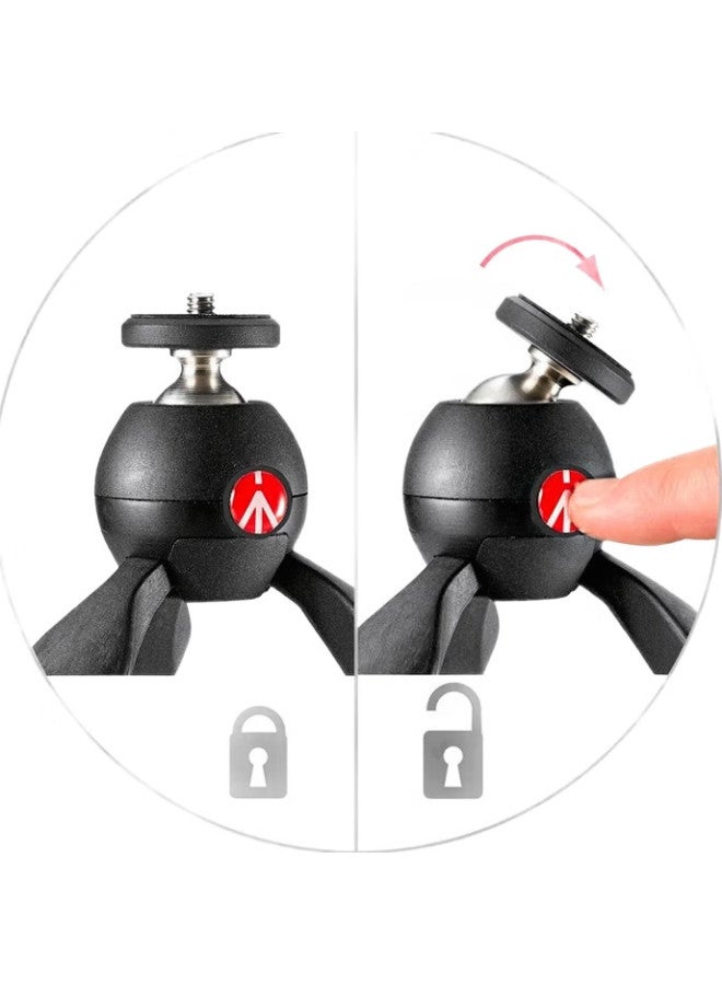 Manfrotto Pixi Mini Tripod, Desktop Tripod, Portable Mirrorless Camera Mini Desktop Tripod, Handheld Ball Head, Black - Image 3