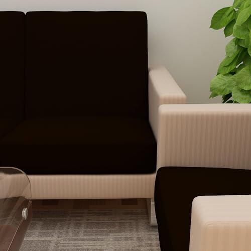 DREAM KING Terry Polycotton Sofa Seat Protector | Flexible | Elastic Stretchable | Sofa Cover | Sofa Protector Five Seater | Color- Coffee (Size: 23 inch X 23 inch) Pack of 10 - Image 4