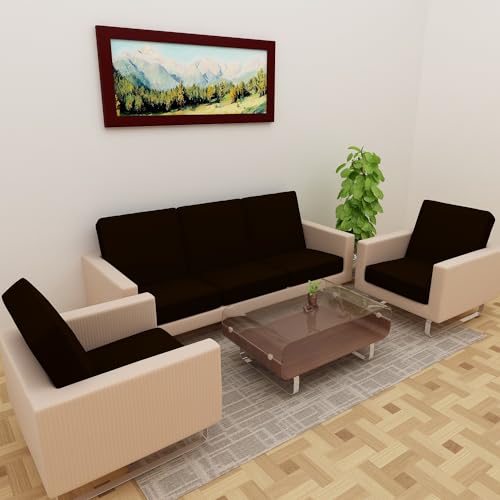 DREAM KING Terry Polycotton Sofa Seat Protector | Flexible | Elastic Stretchable | Sofa Cover | Sofa Protector Five Seater | Color- Coffee (Size: 23 inch X 23 inch) Pack of 10 - Image 2