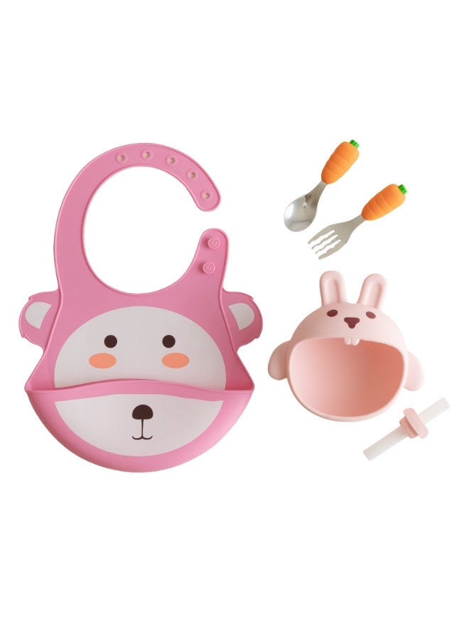 KUYING New Children's Tableware Feeding 5-Piece Set 