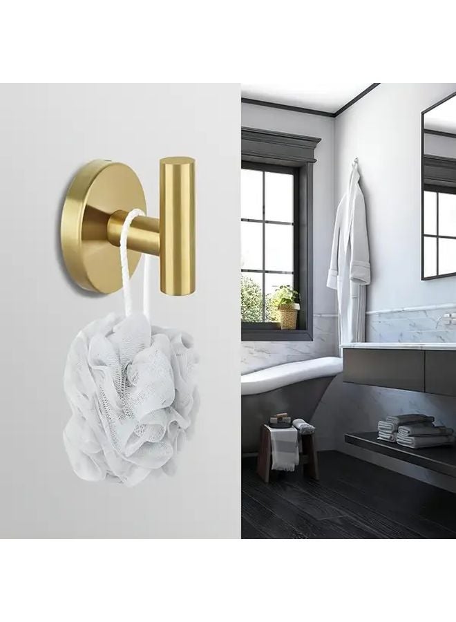 4pcs Golden Wall Mounted Towel Rack Heavy Duty Stainless Steel Hooks For Kitchen - Image 5