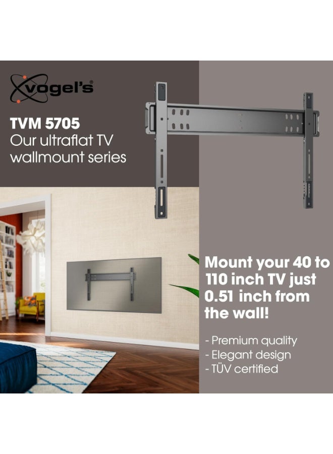 Vogels Vogel's TVM 5705 – Ultra-slim TV wall mount with GuidanceSystem™ for safe and easy hanging of large TVs, 40–110 inch, max. 100 kg, TÜV certified, VESA 600x400, wall distance 1.3 cm - Image 3