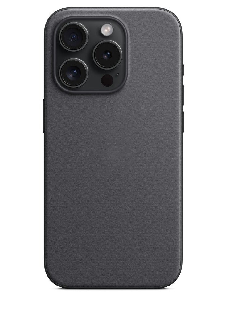 HEXABEX iPhone 15 Pro FineWoven Case with MagSafe - Black - Image 1