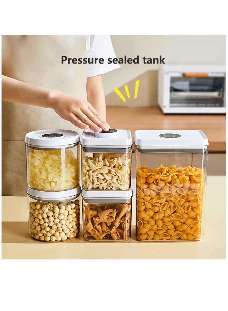 Arabest Airtight Container Set - ( 7 Pcs) Stackable One Button Openning Food Containers for Snacks Candy Salt Herbs Spices BPA-Free Tranparent - Image 4