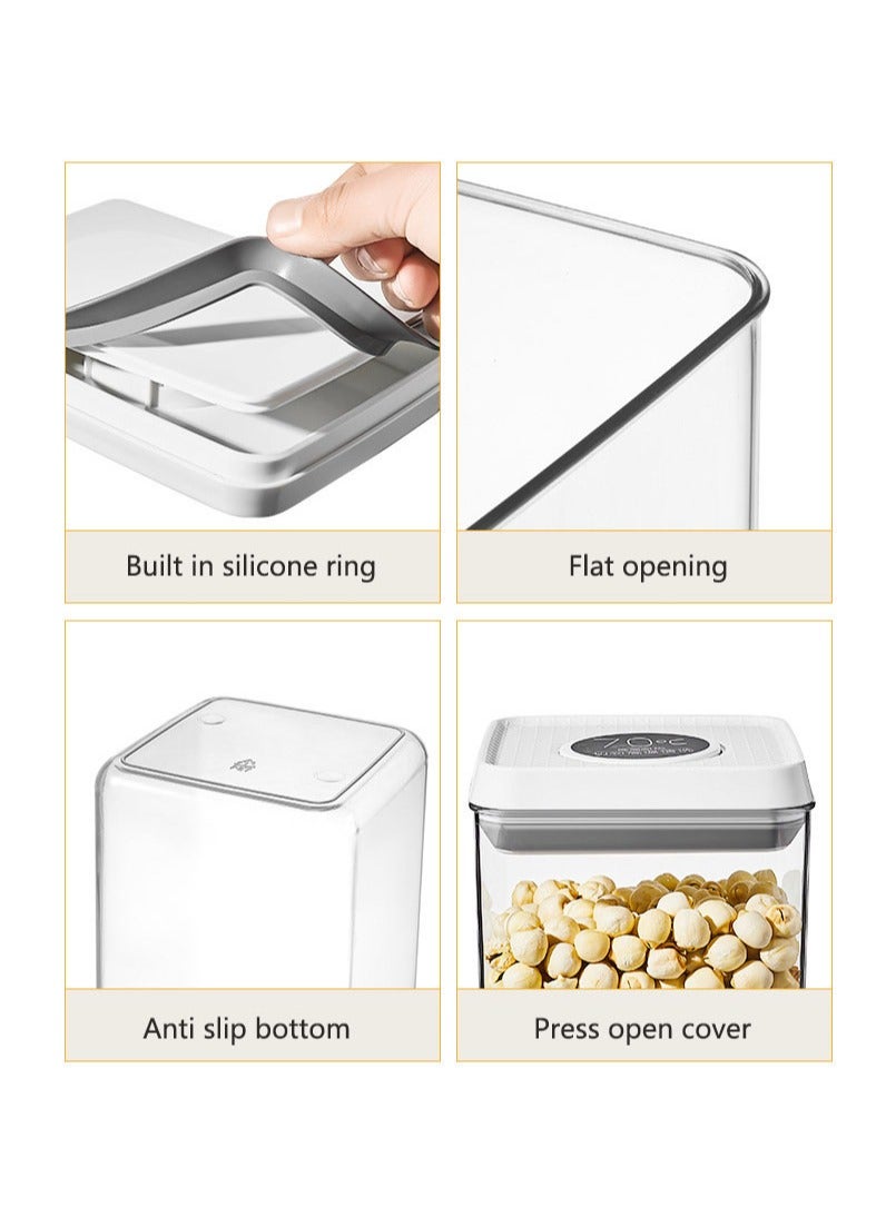 Arabest Airtight Container Set - ( 7 Pcs) Stackable One Button Openning Food Containers for Snacks Candy Salt Herbs Spices BPA-Free Tranparent - Image 3