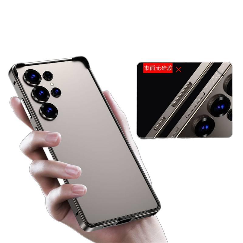 Drop Protection Samsung Galaxy S24 Ultra Metal in with Corner Bump and Four Corner and Drop Protection in Gold - Image 4