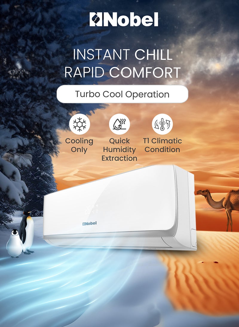Nobel Powerful 12000 BTU Cooling-Only Air Conditioner with R410A, Gold Fin, and Advanced Protection Features NSAC12CN White - Image 3