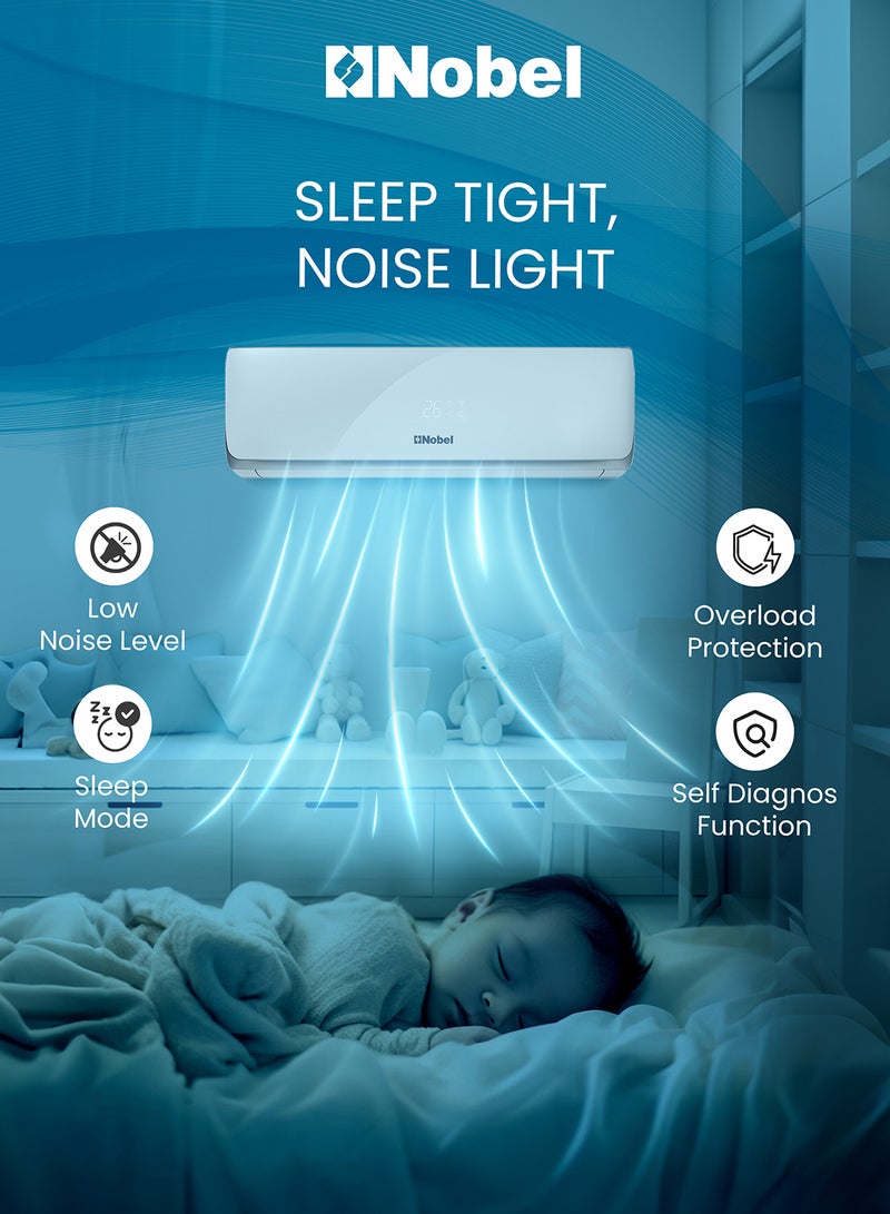 Nobel Powerful 12000 BTU Cooling-Only Air Conditioner with R410A, Gold Fin, and Advanced Protection Features NSAC12CN White - Image 2