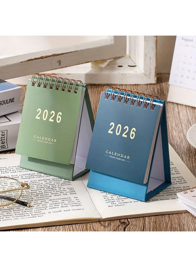2026 تقويم مكتبي أسود صغير من يوليو 2025 إلى ديسمبر 2026 مجلد بسلك مزدوج - Image 2