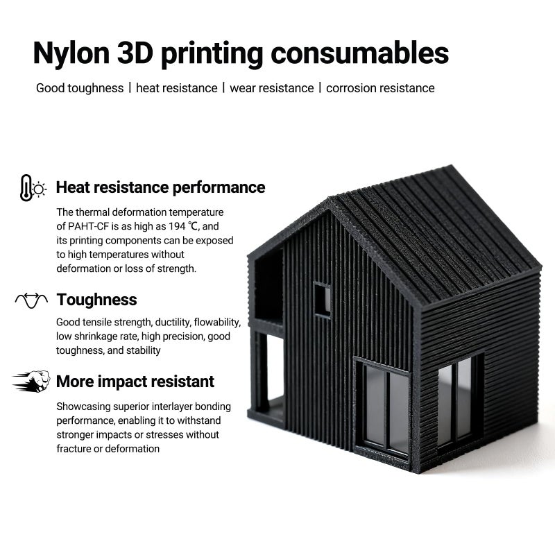 Kingroon PA6 Nylon 3D Printer Filament 1.75mm, 1kg Black Filament, High Strength Filament for Engineering Parts, Dimensional Accuracy +/- 0.03mm - Image 4