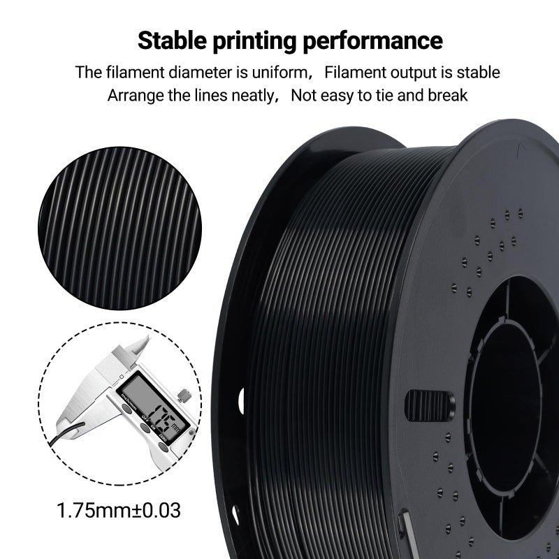 Kingroon PA6 Nylon 3D Printer Filament 1.75mm, 1kg Black Filament, High Strength Filament for Engineering Parts, Dimensional Accuracy +/- 0.03mm - Image 5