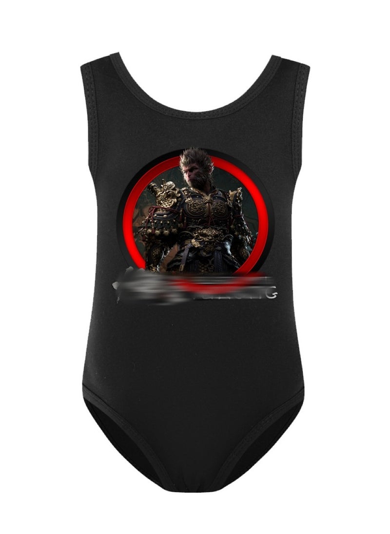 Wukong Black Myth Goku Girls' One Piece Swimsuit And Cap Set 