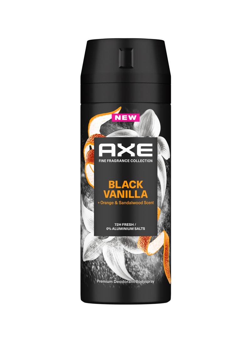 Axe Fine Fragrance Premium Deodorant Body Spray Black Vanilla 150ml - Image 1