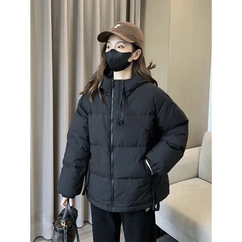 Down cotton-padded coat womens short loose cotton-padded jacket 2024 new winter short plus size thick coat womens cotton-padded jacket tide Green brown - Image 2
