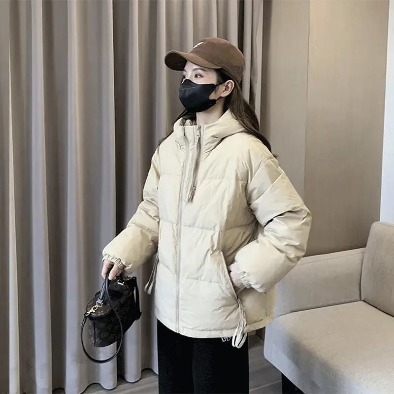 Down cotton-padded coat womens short loose cotton-padded jacket 2024 new winter short plus size thick coat womens cotton-padded jacket tide Green brown - Image 4