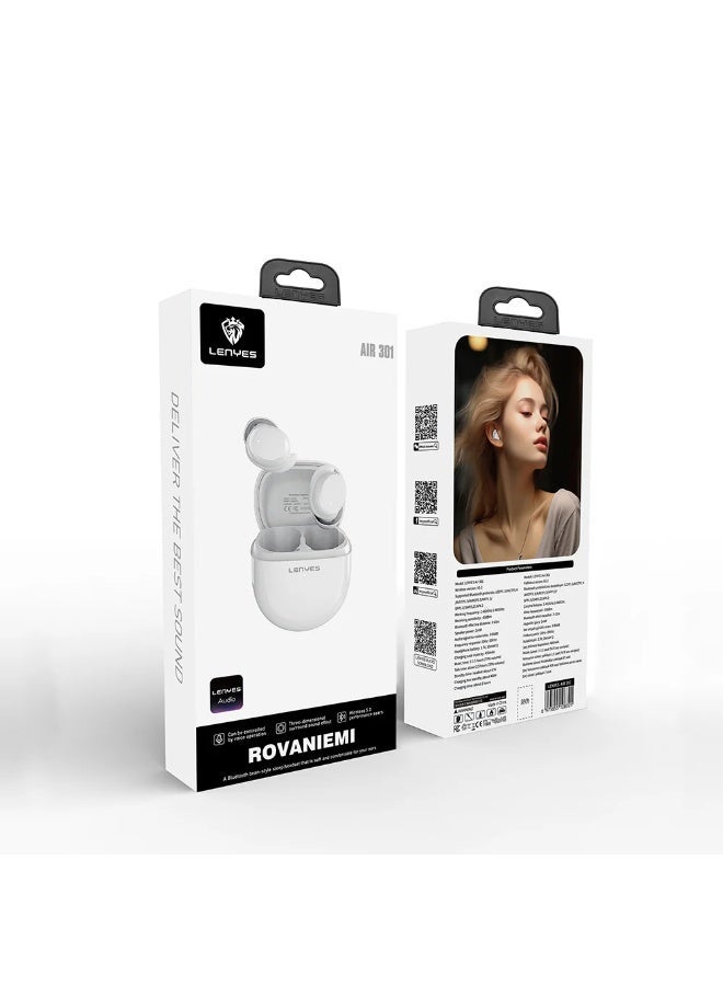 Lenyes Air 301 In-Ear Bluetooth Headphones with Panoramic Surround Sound, Bluetooth 5.3, Wireless Earbuds with Charging Case - Image 2