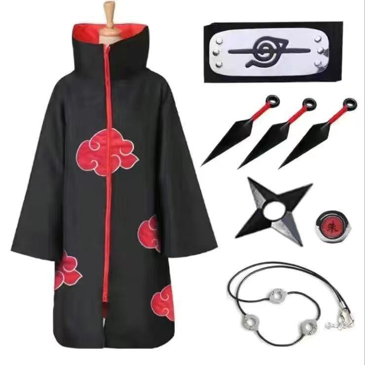 Authentic Naruto Fourth Hokage Cloak Cosplay Costume with Adjustable Hood and Belt for Adults Halloween Party Anime Convention Role Play - Image 1