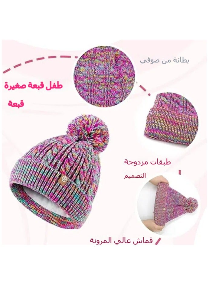 Generic Children's Boys Girls Beanie Hat Scarf and Gloves Set with Fleece Lined for 5-12 Years Winter Hat with Knitted Hat Tube Scarf Winter Gloves Set  - Image 3