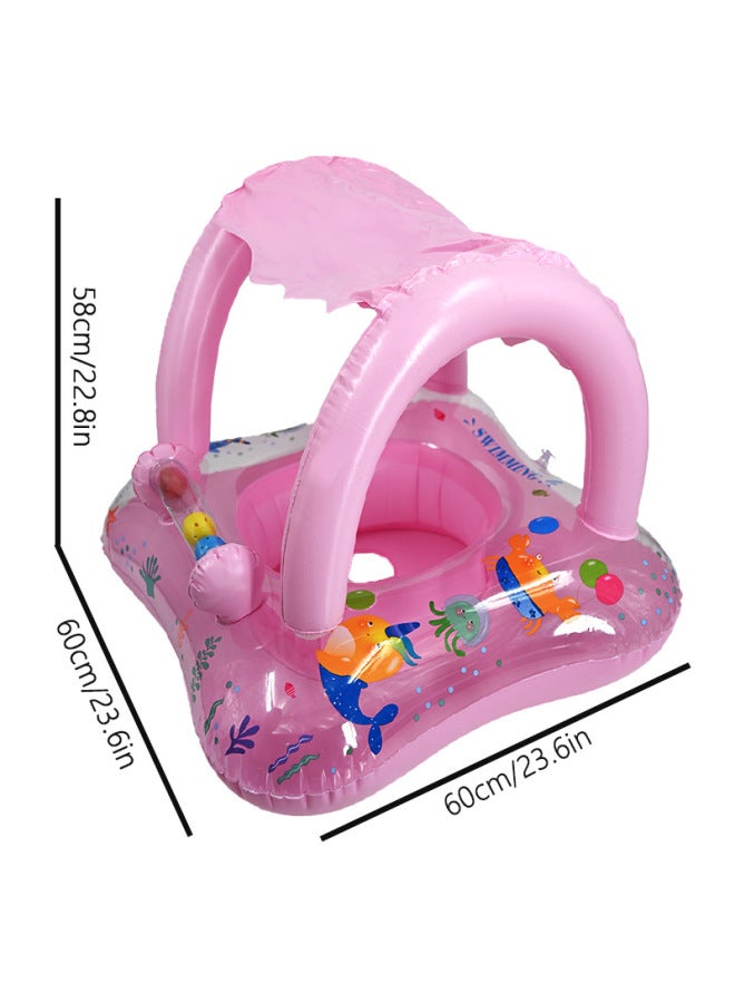 New Inflatable Seat With Canopy Kids' Seat Infant Swimming Ring Sun Protection Water Toy