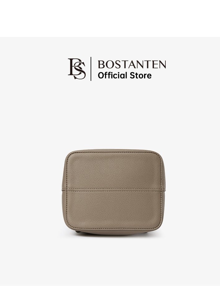 Bostanten - Bostanten Magnetic Close Secure Buckle Lock Bucket Bag – Sleek Design for Enhanced Security and Safe Storage / Camel Color - Image 1
