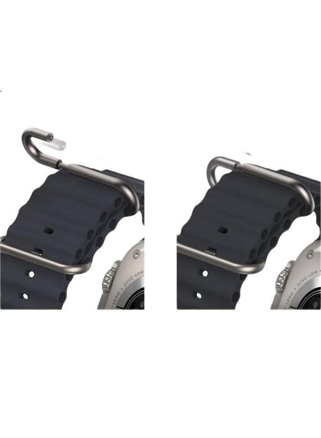 WP New Apple Watch Band Apple Watch Ultra2 Ocean Silicone Double Buckle Loop Band Iwatch S10/9/8/Se Original Orange 45 - Image 1