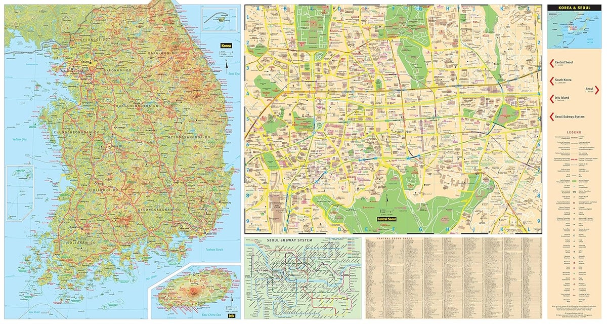 Zda Map Korea & Seoul Travel Map Second Edition (Periplus Travel Maps) | Best ...