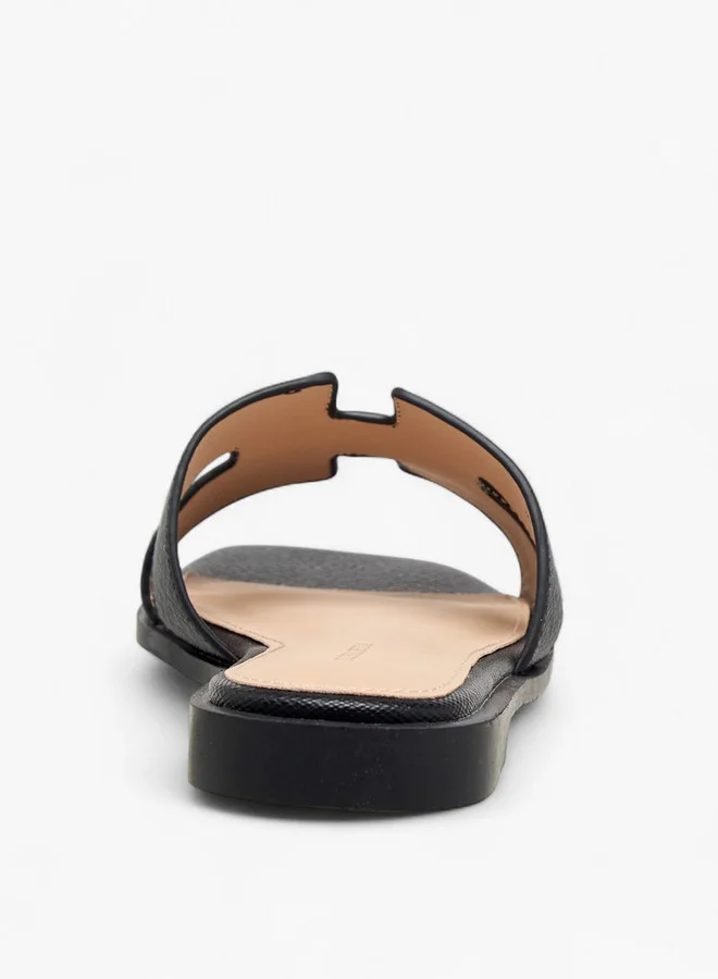 Flora Bella By Shoexpress Women's Textured Slip-On Flat Sandals